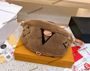 5aaa lüks tasarımcı moda kadınlar kış bel çanta tasarımcısı göğüs çanta çapraz çanta kuzu yün yumuşak kürk çantası klasik omuz kayışı çanta cep bel çantaları 38*20*16