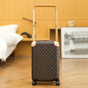 Rektangulär vagnslåda bagage stor kapacitet resväska multihjul checkerbräda tryckt resväska klassisk tyst dragkedja monterad fodral
