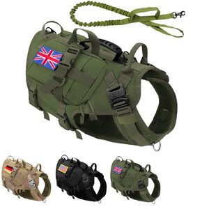 Harnesses Tactical Dog Harness Leash K9 Military Dog Harness No Pull Training Mesh Harness For Medium Large Dogs German Shepherd