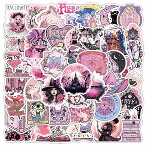 53pcs Pink Witch Graffiti PVC ملصقات PVC Pack for Fridge Car Carcase Laptop Notebook Cup Cup Desk Desk Skateboard Case.