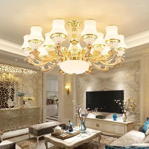 Chandeliers European-style Living Room Chandelier Villa Modern Simple Zinc Alloy Crystal Lamp LED Hall Dining Household Package