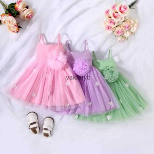 Vestidos da menina da criança crianças meninas tule vestido de princesa sem mangas pérola flor malha rendas retalhos para partyvaiduryb