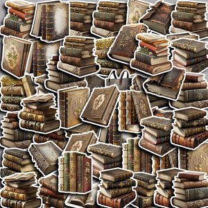 50 peças adesivos vintage livro scrapbooking adesivos estéticos retrô diário suprimentos kit para planejador lixo diário scrapbook papel garrafa de água adesivos para laptop