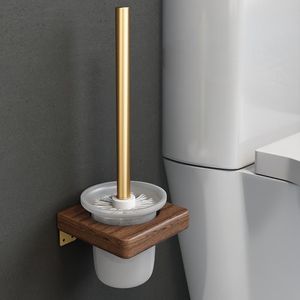 Spazzole Bagno di lusso Porta scopino Legno Pulito Vetro Appeso Scopino Apparecchio a parete Szczotka Do Wc Prodotti per la casa