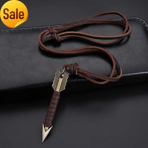 1 stück Handgemachte Vintage Leder Pfeil Anhänger Seil Körper Choker Kette Halsketten Männer Amp Frauen Punk Jewlery Zubehör