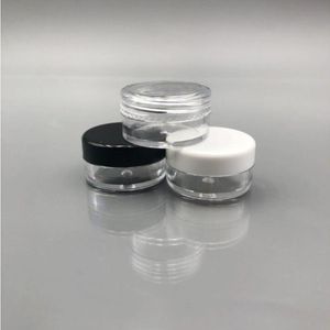 Frasco contenedor transparente vacío de 3 G y 5 ML con tapas multicolores para muestras de cosméticos de maquillaje, joyas pequeñas, cuentas, dijes para uñas y accesorios Cluga
