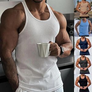 Men's Tank Tops Summer Men Vest Pure Color Gym Top Fitness Sleeveless Shirt Mens Sports Vests Muscle Man