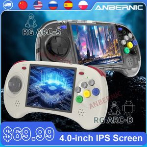 Портативные игровые плееры ANBERNIC RG ARC-S ARC-D Портативная игровая консоль 4-дюймовый IPS Android 11 Linux Поддержка ретро-видеоплеера Проводная ручка WIFI Bluetooth 231128