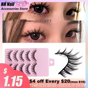 Falsche Wimpern, Augen-Make-up-Zubehör, 5 Paar Set, Cos-Kreuz, falsche Wimpern, Wimpernverlängerung, 3D-Bündel, japanische Fee, kleiner Teufel, Cosplay, 5 Paar Q231129