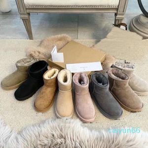 Australien Classic Warm Half Snow Boot Ankle Winter Full Pur Fluffy Satin Boots Softies Slippers Windtight
