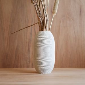 A simple white mist vase would be ideal for dry flowers.