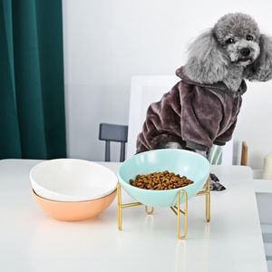 Feeding Cat Dog Ceramic Bowl with Raised Stand Water Food Feeding Dispenser Animal Feeder NonSlip Pet Products Supplies Accessories