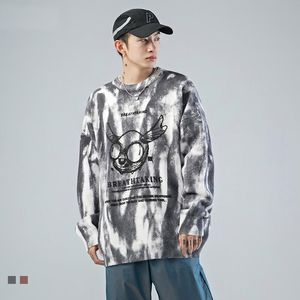 Camisolas masculinos Harajuku Men Padrão de anime de anime Oversize Streetwear