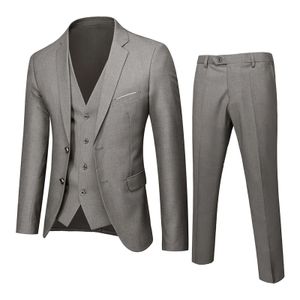 Mäns kostymer blazers män 3 stycken uppsättningar företag 2 Vest Pants Blue Coats Wedding Party 2023 Formella eleganta jackor Korean Slim Suit 231128