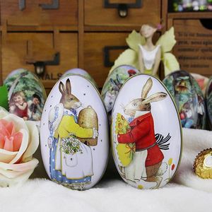 Gift Wrap 2023 Cute Cartoon Easter Box Candy Tin Tins Boxes Cookie Storage Tinplatelids Eggs Metallarge Jar Mini Empty