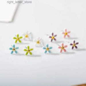 Stud Cartoon Colorful Small Flower Cute Ceramic Earrings With Anti allergic Pin Handmade And Wholesale Orecchini Estate Z696 YQ231128