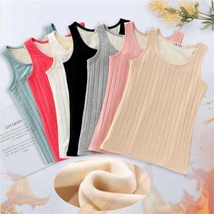 Camisoles & Tanks Thermal Shirt Women Sleeveless Elastic Velvet Vest Top Sling Warm Underwear Soft Slim Crop Tops