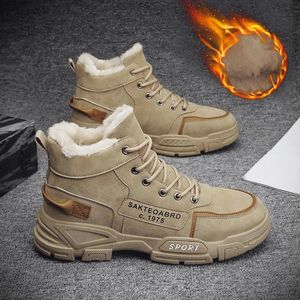 Boots Men Winter Fashion Plush Shoes Snow Male Casual Outdoor Sneakers Lace Up Warm Non Slip Ankle 231128