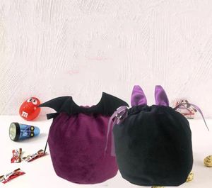 Halloween Dyniowa aksamitna torba cukierkowa impreza sznurka Packing Packing lub dekoracja smakołyki miękka torba 20228226030