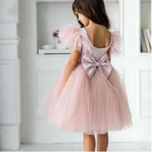 Girl Dresses Tulle Fluffy Lace Back Printing Princess Flower Wedding Party Ball First Communion Birthday Present