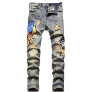 Herren Amirs Jeans Designer Europäisch für Männer Hosen Zerrissene Trend Jean Hombre Stickerei Marke Skinny Hose Herrenhose Zerrissene Jeans y2k YSWP