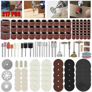 Gereedschap 217 st Rotary Tool Accessories Kit Mini Wool Wheel Cutting Disc Copper Chuck Saw Blades Kit Graver Pen för slipningspolering