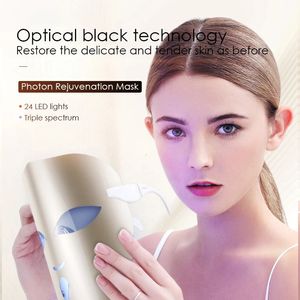Dispositivos de cuidados faciais KD025 Tecnologia óptica preta Restaura a pele delicada e macia como antes P na máscara de rejuvenescimento 24 luzes LED 231128