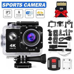 كاميرات الفيديو الرياضية Ultra HD 4K Action Camera 30 إطارًا في الثانية/170D خوذة تحت الماء مقاومة للماء 2.0 بوصة شاشة WiFi عن بعد الرياضة Go Video Camera Pro 231128