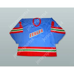 Custom ITALIA 28 BLUE HOCKEY JERSEY ANY PLAYER OR NUMBER NEW Top Stitched S-M-L-XL-XXL-3XL-4XL-5XL-6XL