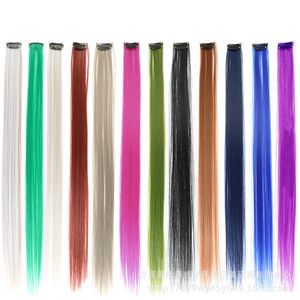 Clip color parrucchiere nelle estensioni dei capelli resistenti al calore Hairtopices sintetico per le donne Multi-COLORS PARTI PULIZZA CLIP CULLY DE POSTIZO DE COLORE
