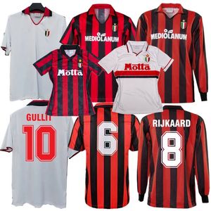 Retro Classic Milan Soccer Jerseys 1988 1989 1990 1991 1992 1993 1994 Gullit Baresi Rijkaard Van Basten Maldini Weah AC Baggio Football Shirt