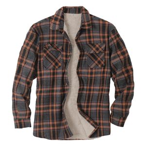 Men's Casual Shirts Quality Mens Plaid Flannel Shirts Thick Jacket Quilted Lined Long Sleeve Winter Shirt Cotton Coat with Pockets camisas de hombre 231128