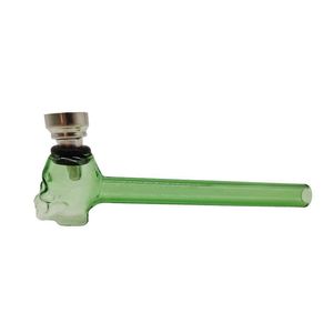 Mini Colorful Pyrex Thick Glass Skull Style Pipes Dry Herb Tobacco Filter Metal Silver Screen Bowl Portable Innovative Handpipes Smoking Cigarette Holder Tube