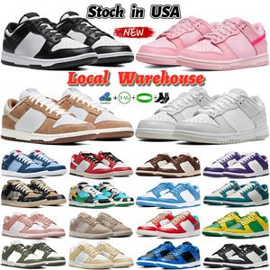 Designer Low Casual Shoes Local Warehouse Mens Womens Shoe White Black Panda Grey Fog OG Sneakers Triple Pink UNC Chunky Argon Men Stock in USA Shoe Trainers For Women