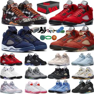 With Box 5 Basketball Shoes For Men Women 5s Racer Blue Bird Concord Aqua Midnight Navy Georgetown Plaid Green Photon Dust UNC Burgundy Mens Trainers Sports Sneakers