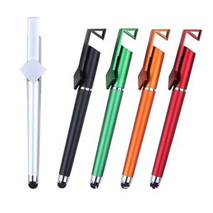 Caneta stylus capacitiva universal multifuncional 3 em 1, suporte para celular, canetas de toque para smartphone, tablet, cores diferentes