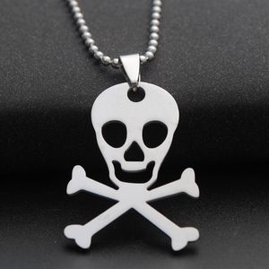 1pcs Stainless steel pirate clown skull horror scary mask sign pendant necklace skeleton Women men gift necklace jewelry253C