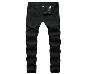 Men039s Jeans 2021 Men Stacked Ripped Male Black Denim Straight Leg Ounsers Slim Fit Boirken Streetwear Quality bra4752041