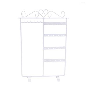 Smyckespåsar 32 hål 6 Hooks Iron Display Rack Earring Holder Stand Ear Studs Organizer Showc