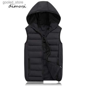 Men's Vests DIMUSI Mens Jacket Sleeveless Vest Winter Fashion Male Cotton-Padded Thicken Vest Men Waistcoat Jackets Clothing 4XL YA980 Q231129