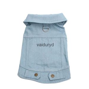 Dog Apparel Pets Dogs Jeans et Light Blue Solid Design Denim Coat Vest Cat Puppy Spring/Autumn Clothesvaiduryd