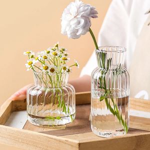 Vases Transparent Glass for Plant Bottle Flower Pot Nordic Creative Hydroponic Terrarium Arrangement Container Table Vase 230428