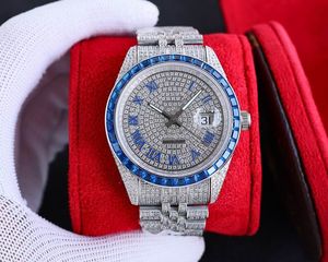 Realfine888 relógios masculino rr datejust 41 diamantes cheios everose ouro prata jóias relógio de designer de luxo para homem 23.11.11