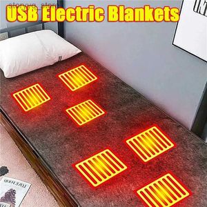 Electric Blanket USB Electric Blankets Mat Winter Body Warmer Mattress Thermostat Heating Insulatio Heated Camping Sleep Bag Outdoor Supplies 5V Q231129