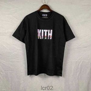 Kith Men's Tシャツ子猫カップル半袖TシャツファッションブランドサマーデザインセンスニッチトレンドウェアTy5ge81r