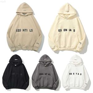 Мужские толстовки с капюшоном Ess Hoodie Мужские женские повседневные спортивные крутые модные негабаритные с принтом в стиле хип-хоп Уличный свитер Светоотражающие буквы Хлопок Sxl Es KNKG