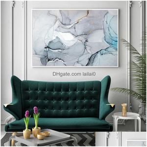 Pinturas tamanho grande pintura de lona rosa tinta azul cartaz de parede arte abstrata imagem hd impressão para sala de estar decoração sem moldura dhqm8