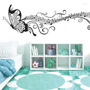 Wandaufkleber Abnehmbare Diy Schwarze Musiknoten PVC-Aufkleber Tanzraum Schlafzimmer Tapete Kunstwandbilder Poster Heimtextilien