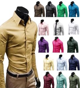 Męskie sukienki Koszulki Men Business Shirt plus pojedynczy piersi mężczyzna formalny bluzka biała bluzka Zrzuć Topy kołnierzyki Autumn Long Rleeve B9139744