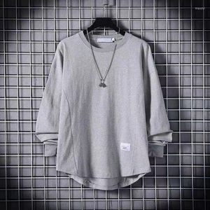 メンズTシャツコットン特大の男性の女性Tシャツの男性長袖ピュアカラーメンシャツ男性女性トップのためのエルグララップTシャツ